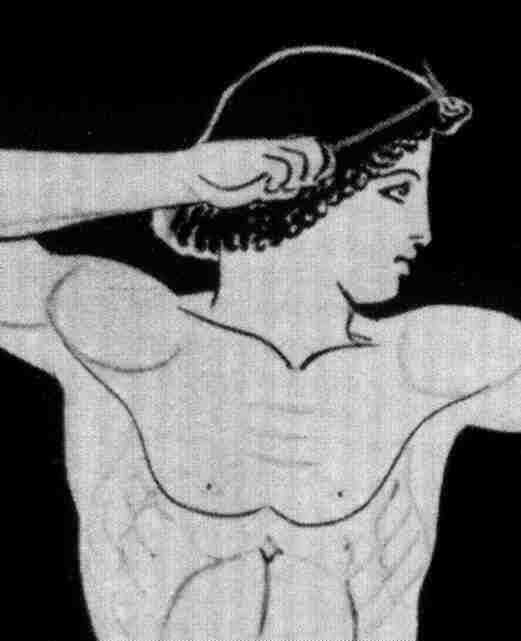 Theseus im Kentaurenkampf. Gefäßbild auf einem attischen Mischgefäß (Nachzeichnung) (460-450 v.Chr.)