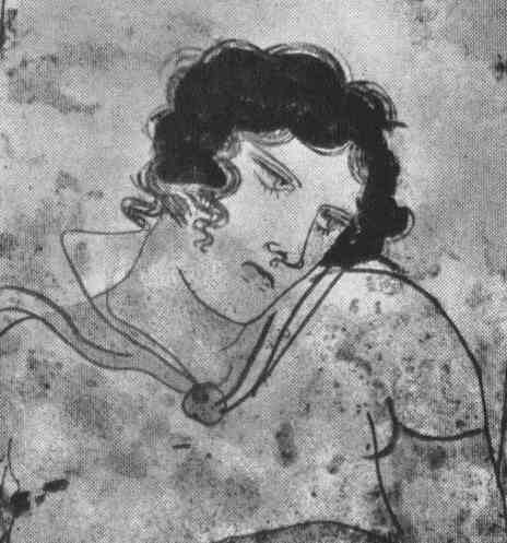 Sitzender Jüngling am Grabstein aus Eretria (Euböa) (letztes Jahrzehnt des 5.Jh. v.Chr.)