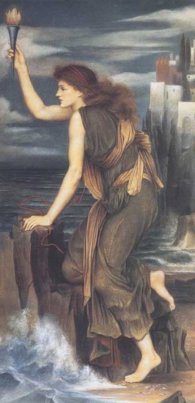 Evelyn de Morgan (1850-1919) - Hero hlt die Fackel