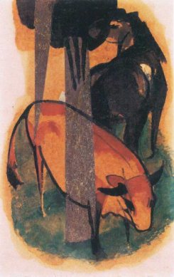 Franz Marc - Rotes Pferd und gelbes Rind