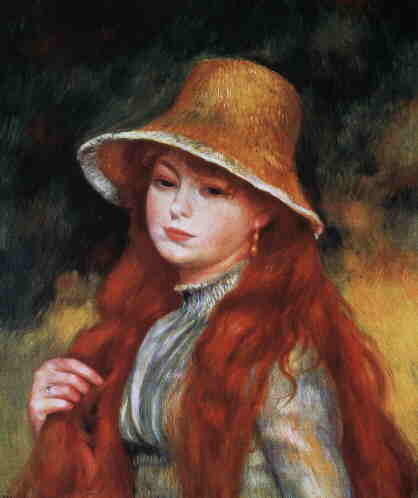 Pierre-Auguste Renoir (1841-1919) Mädchen mit Strohhut (um 1884)