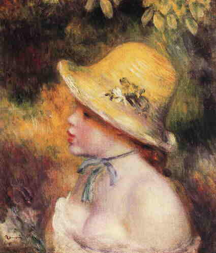 Pierre-Auguste Renoir (1841-1919) Mädchen mit Strohhut (1890)