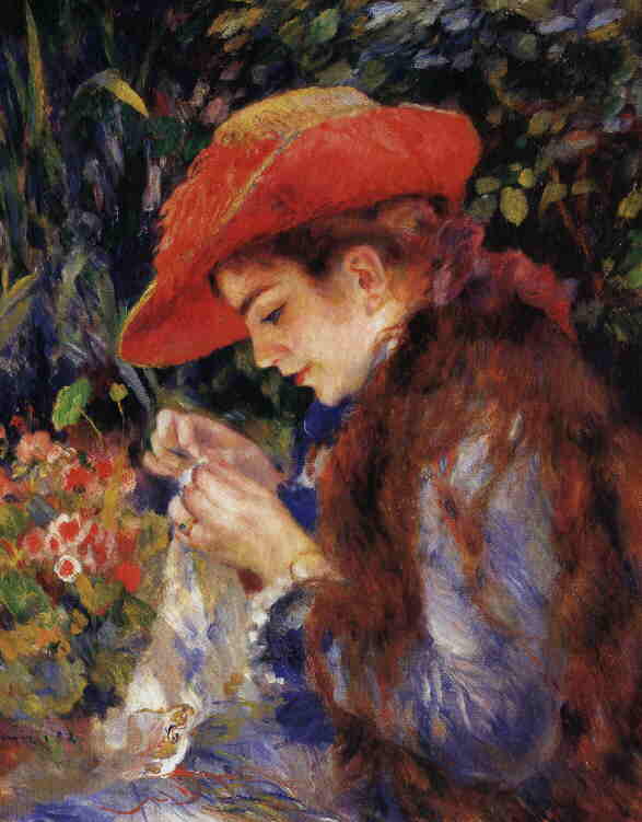 Pierre-Auguste Renoir (1841-1919) Mademoiselle Marie-Therese Durand-Ruel beim Nähen (1882)