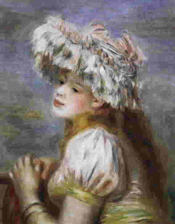 Pierre-Auguste Renoir (1841-1919) Junges Mädchen mit Spitzenhut (1891)